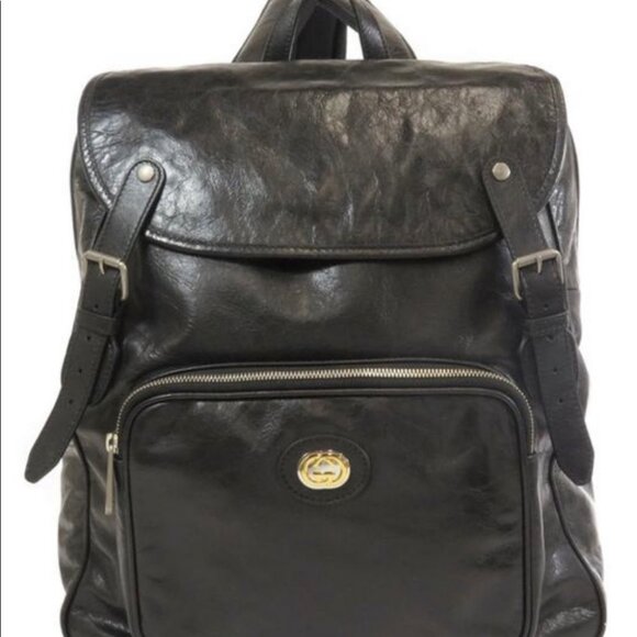 GUCCI MORPHEUS BACKPACK CALFSKIN OLD AGE LEATHER STYLE RARE SOPHISTICATED - Picture 14 of 16